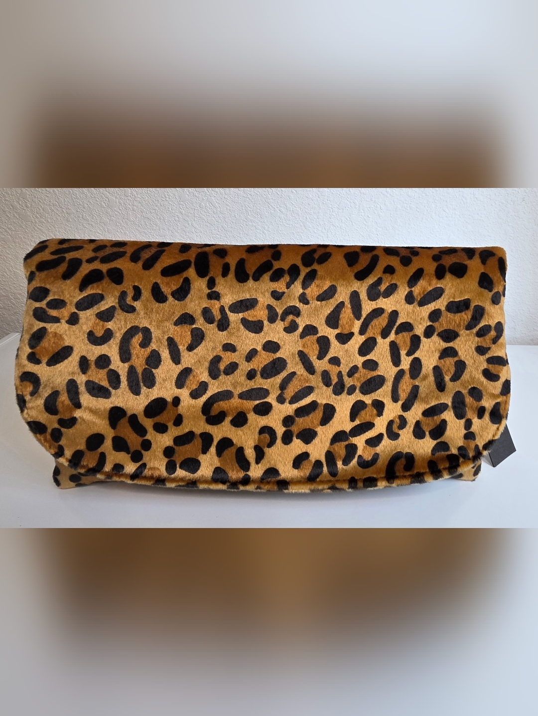 Street Level Black And Kraft Brown Leopard Print Clutch Bag